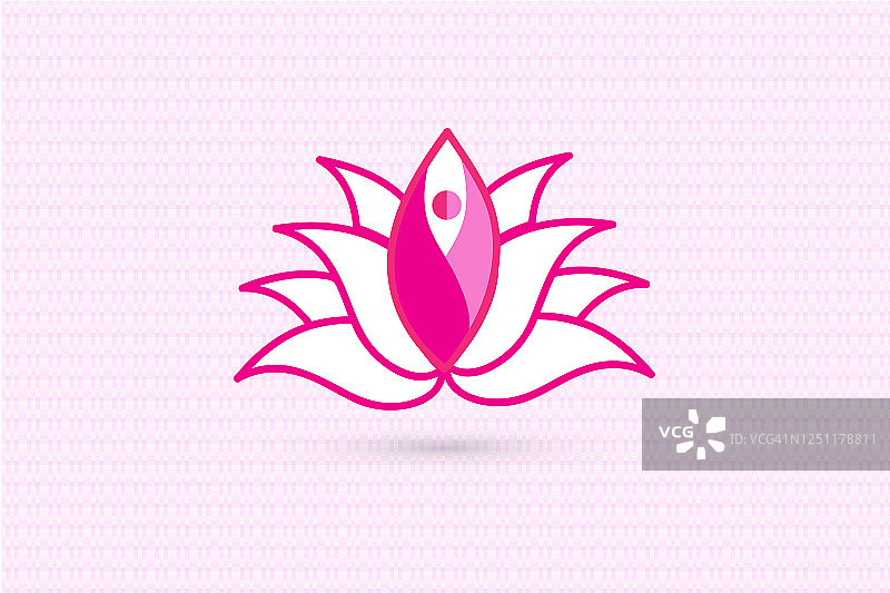 粉色莲花瑜伽男人名片矢量图图片素材