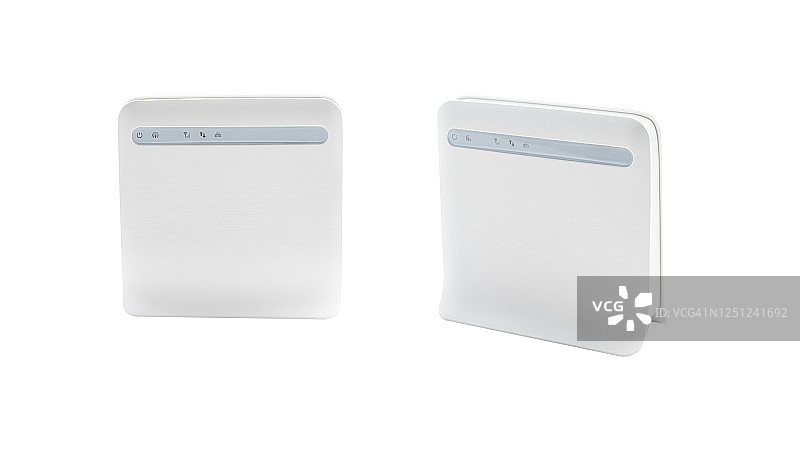 白色背景上的白色无线路由器图片素材