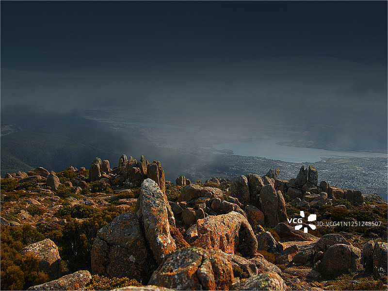 澳大利亚塔斯马尼亚州霍巴特惠灵顿山观景点图片素材