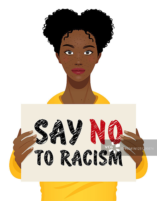 反对种族主义的年轻黑人女性图片素材