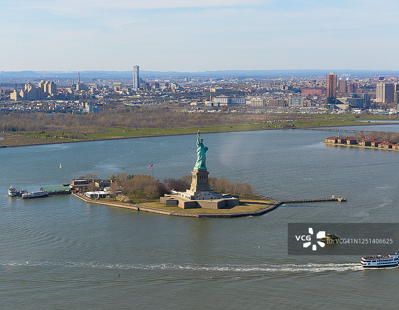 自由女神像航拍图片素材