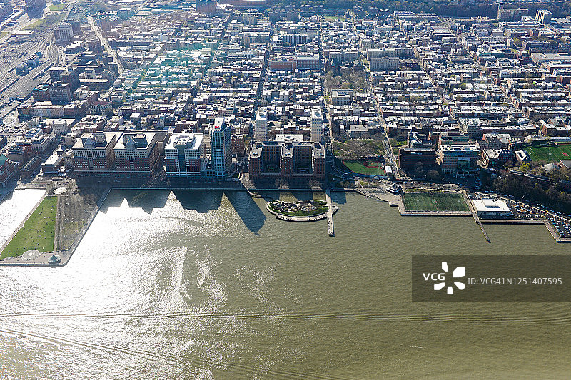 新泽西州霍博肯市鸟瞰图图片素材