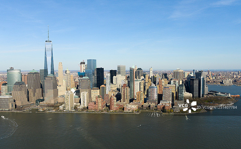 自由塔和市中心图片素材