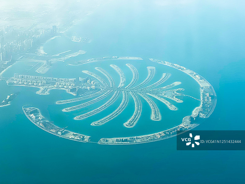 迪拜美丽的人工岛鸟瞰图片素材