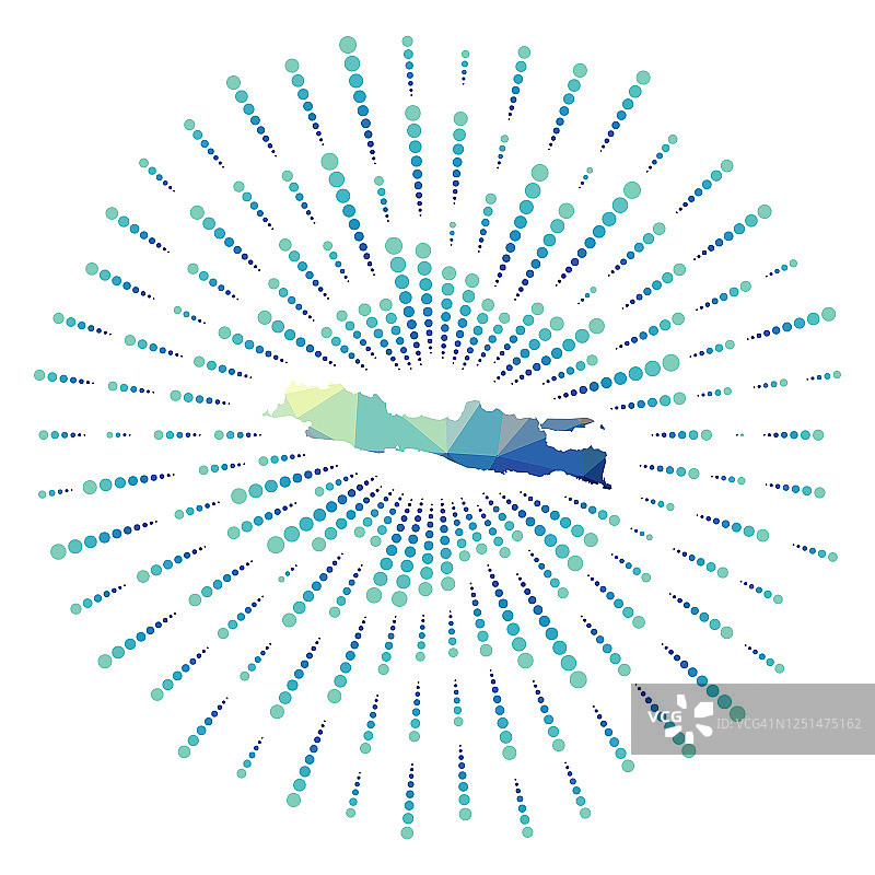 爪哇岛的形状，多边形旭日图片素材