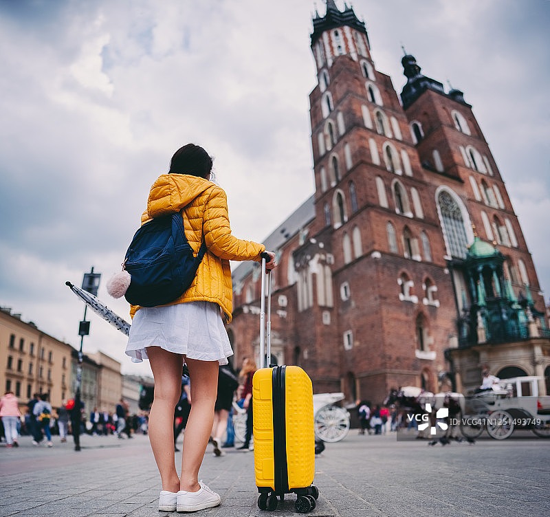 独自在克拉科夫旅行图片素材