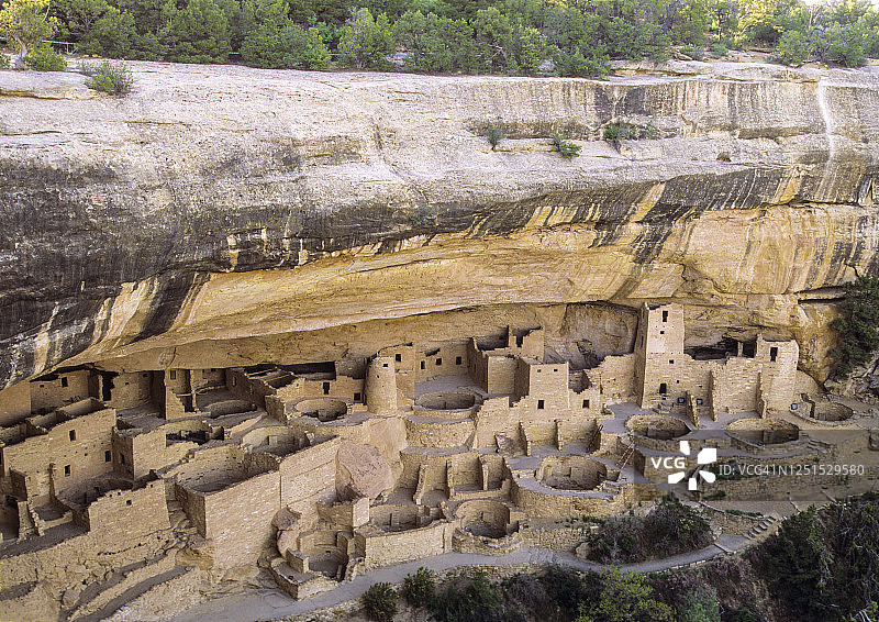 梅萨维德的悬崖住宅——悬崖宫殿，古代普韦布洛考古遗址图片素材