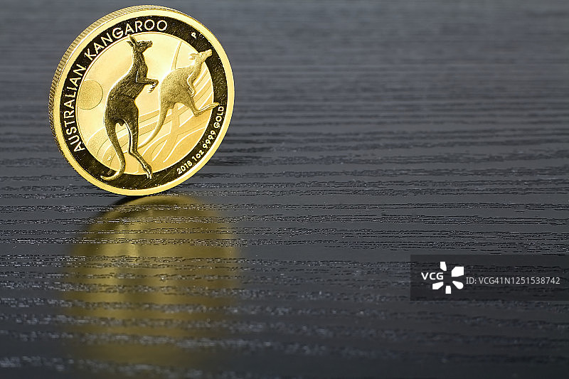 金袋鼠：应对经济困难的黄金投资币图片素材