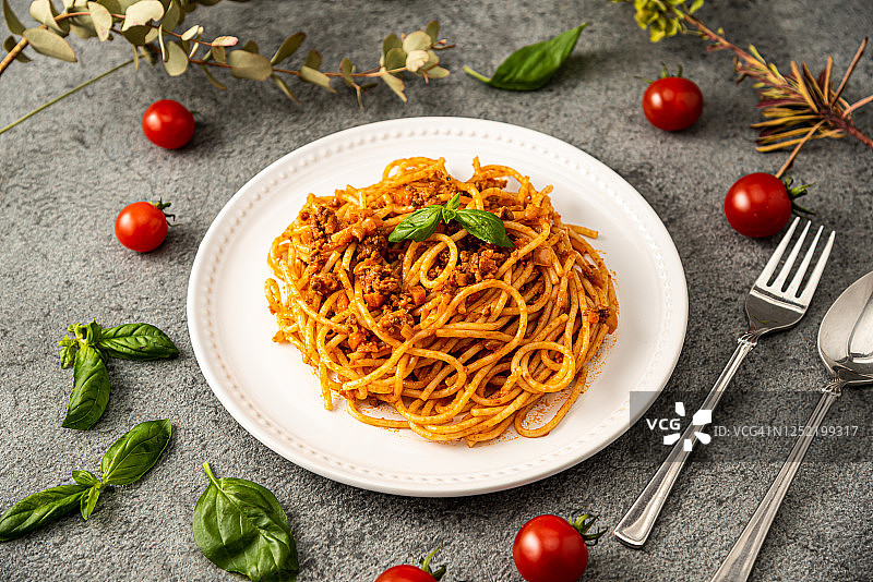 含肉意大利面图片素材