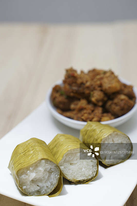 印尼传统食品布拉萨粽子特写图片素材