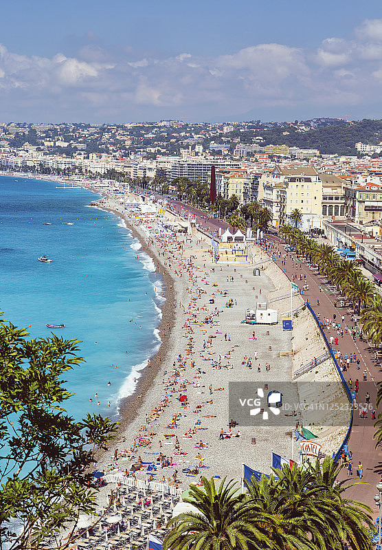 法国尼斯海滩和海滨长廊图片素材