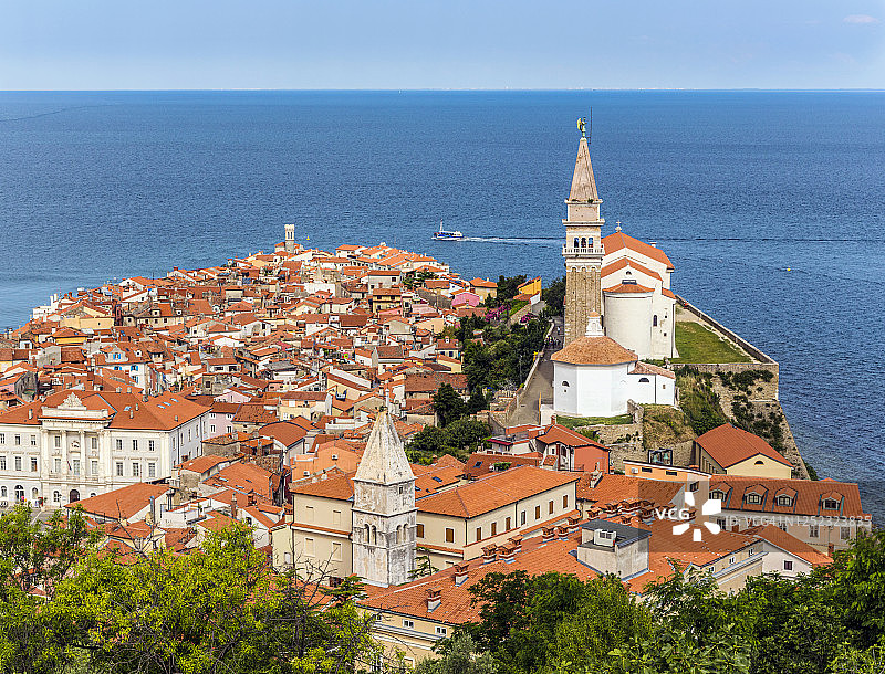 斯洛文尼亚皮兰全景图片素材