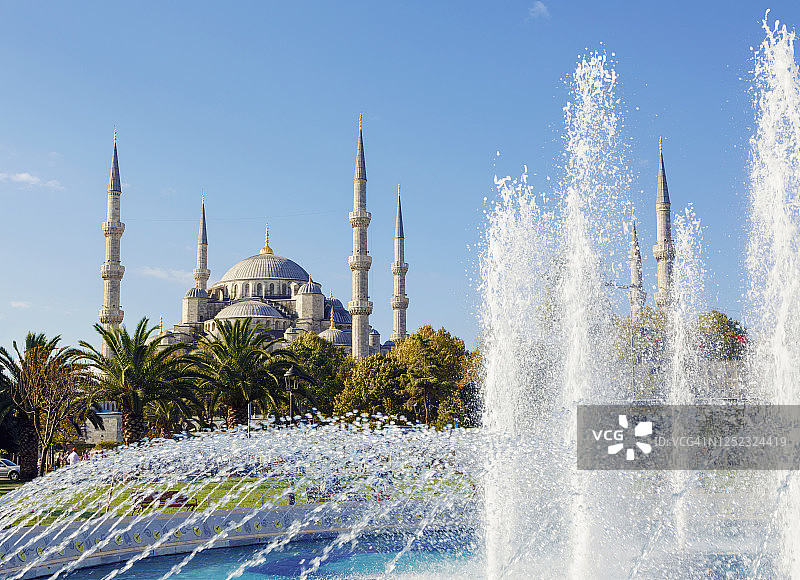 土耳其伊斯坦布尔蓝色清真寺图片素材