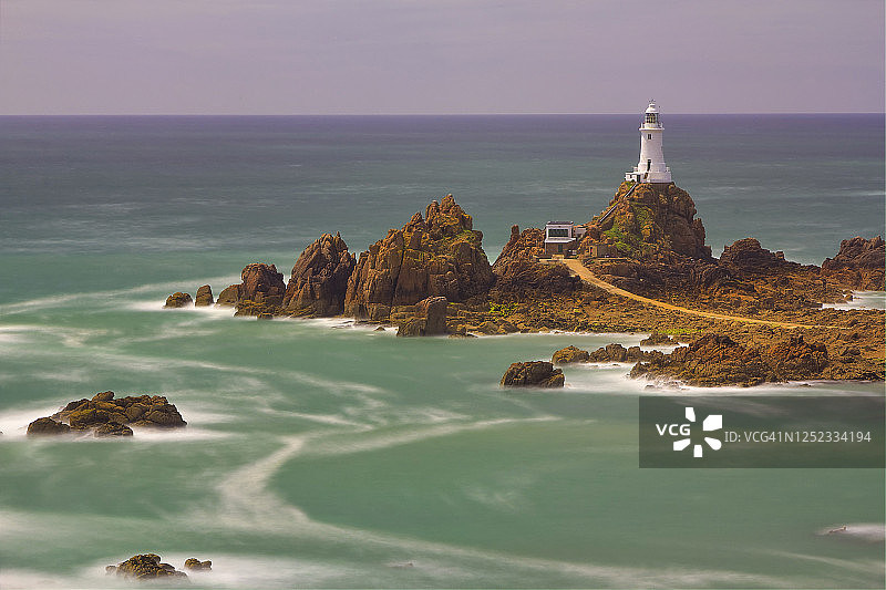 英国泽西岛的拉科比埃灯塔图片素材