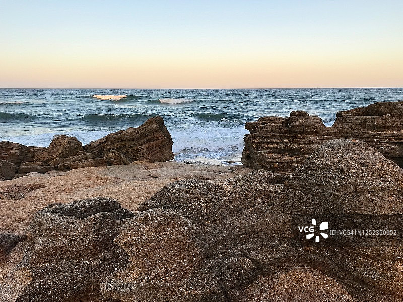 日落时分的科基纳岩层图片素材