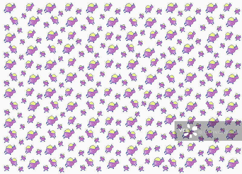 白色背景上的儿童独角兽图案绘画图片素材