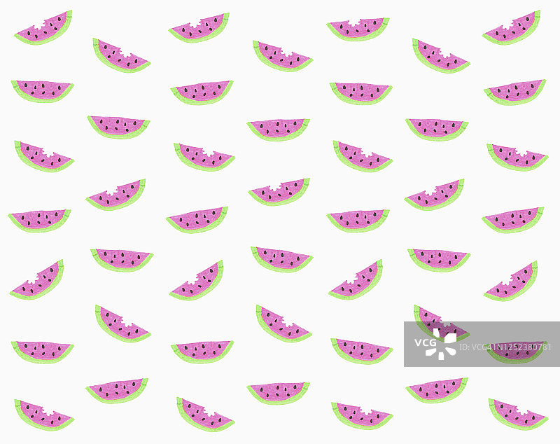 白色背景上缺了一口的西瓜矢量图图片素材