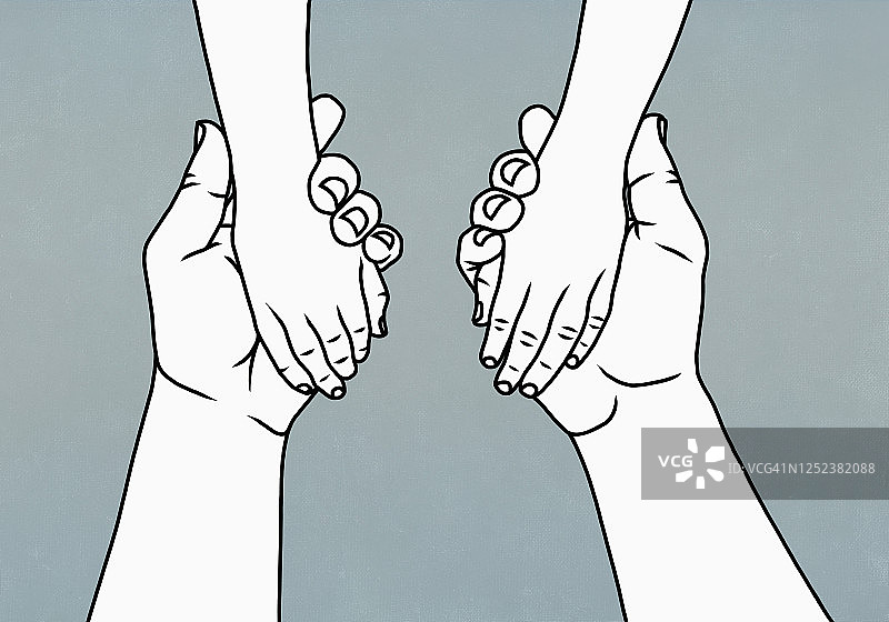 父亲牵着孩子的手图片素材