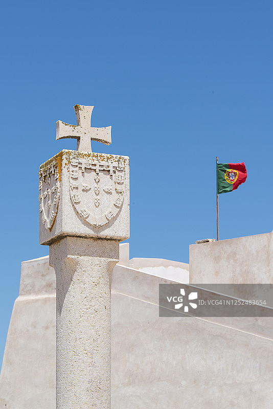 萨格里什要塞的罗盘玫瑰，葡萄牙图片素材