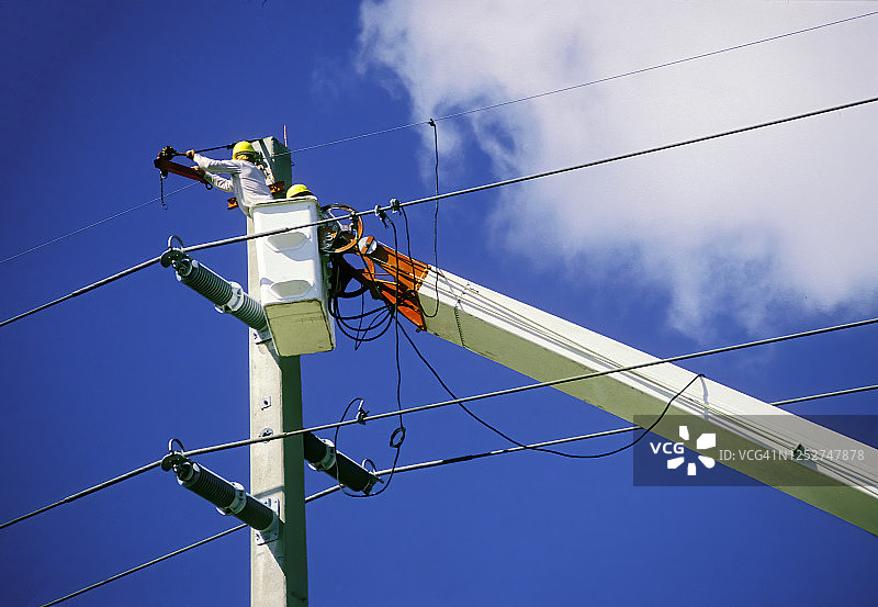 佛罗里达州电力线路维护图片素材