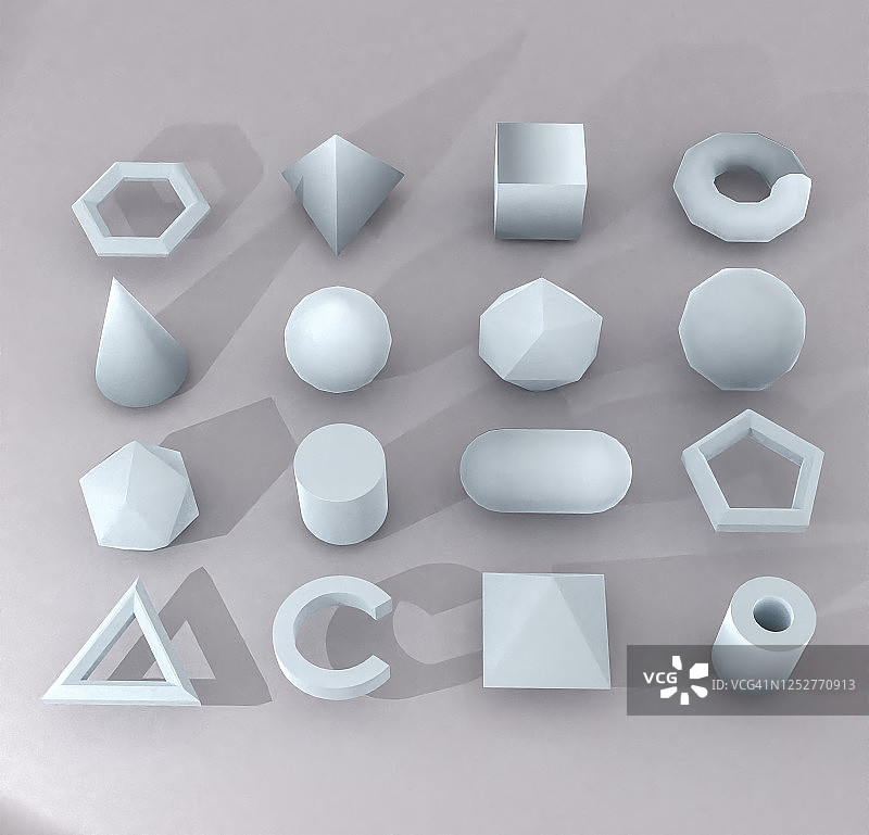 抽象几何图形3D概念图片素材