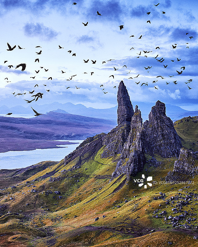 斯凯岛斯托老人峰风光，苏格兰图片素材