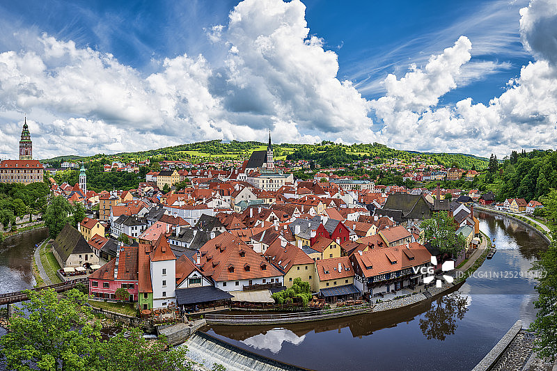 捷克克鲁姆洛夫古镇风光图片素材