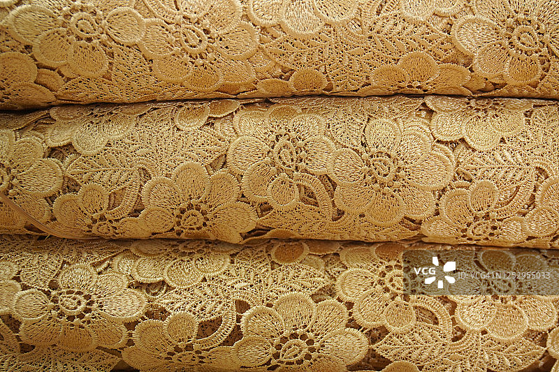 金色刺绣特写图片素材