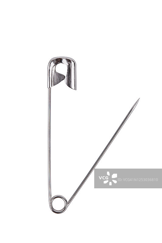 白色背景上的安全别针图片素材