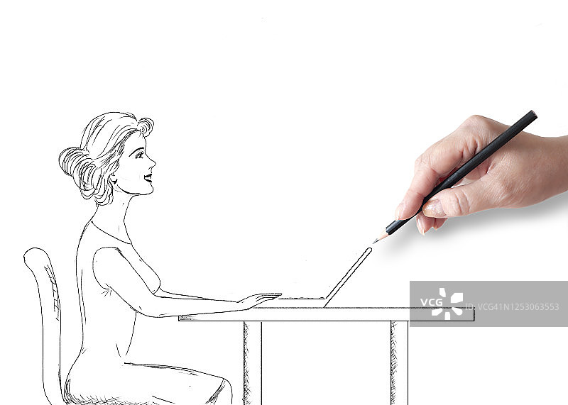 绘画作品：完美的秘书图片素材