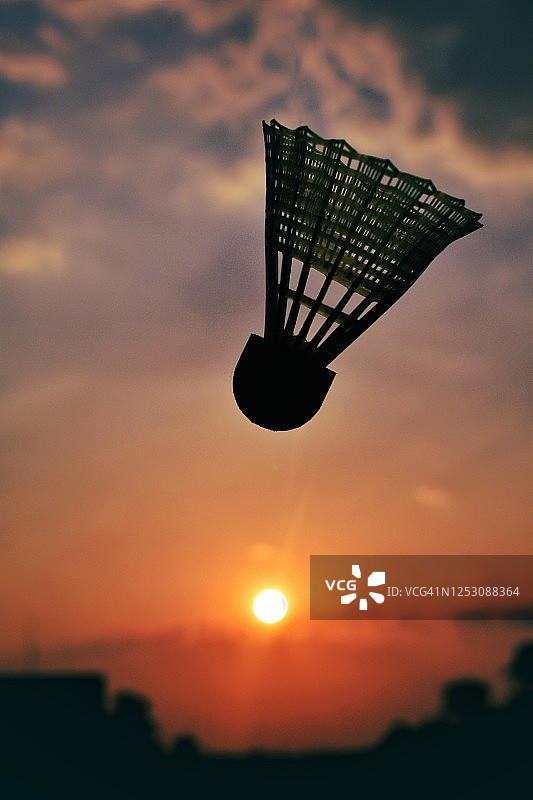 日落时分，公鸡在空中的美丽景色图片素材