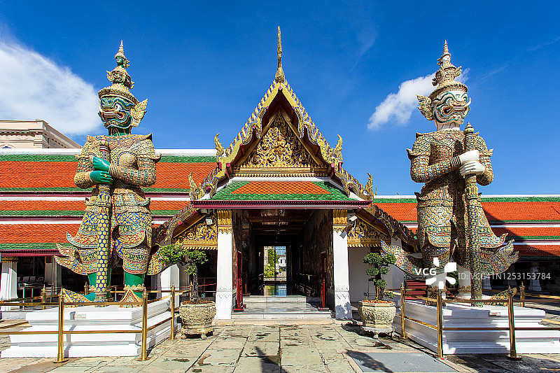 曼谷卧佛寺和泰国大皇宫古建筑图片素材