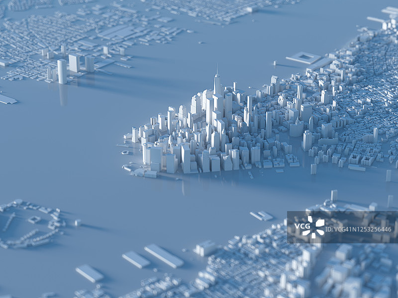 三维渲染数字城市天际线图片素材