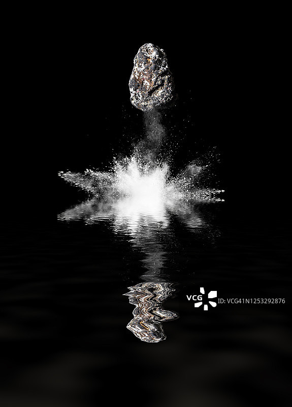 陨石撞击水面背景图片素材