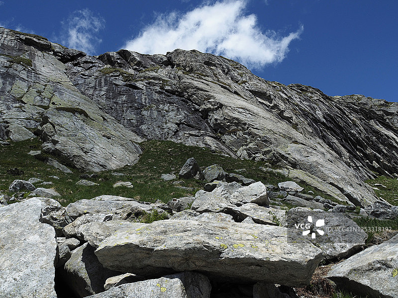 福尔马扎山谷Passo del Gallo附近的侵蚀高山景观图片素材