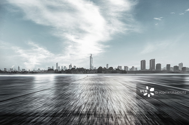 现代城市商业空间与建筑平台道路图片素材