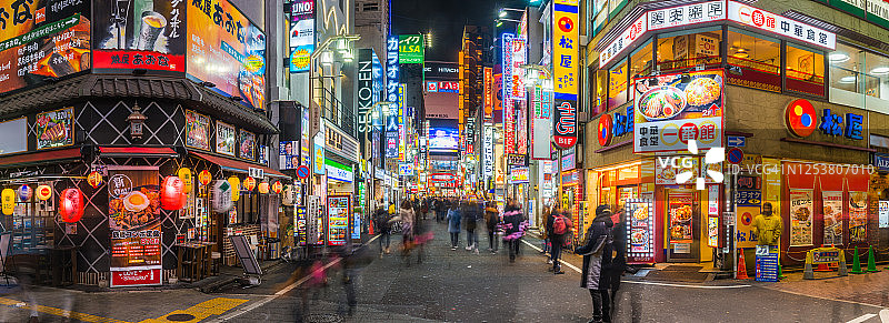 东京歌舞伎町新宿夜景图片素材