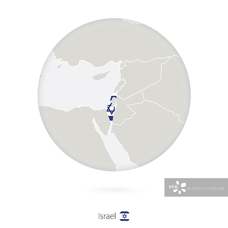 以色列地图和国旗圆形图案图片素材