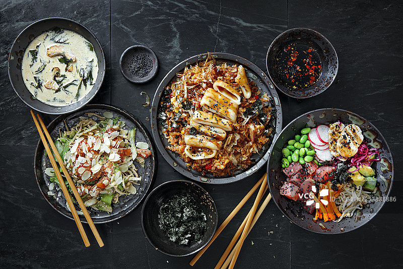 日式家庭晚餐料理图片素材