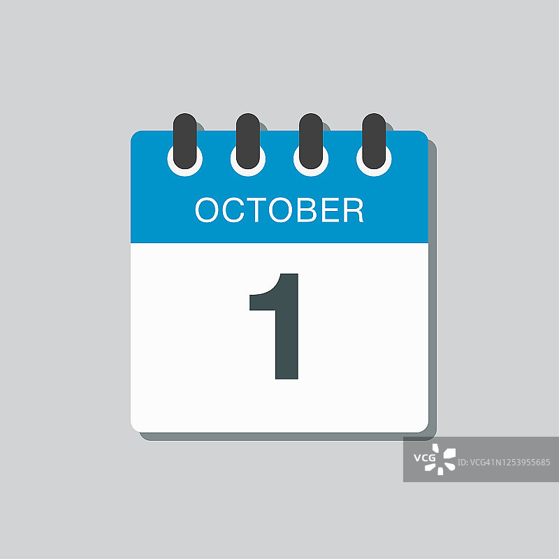 10月1日日历图标，日期模板图标图片素材