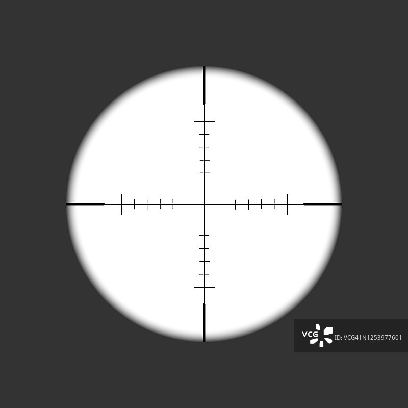 狙击步枪范围。武器的目标。光学玻璃模板。目标的概念。矢量图图片素材