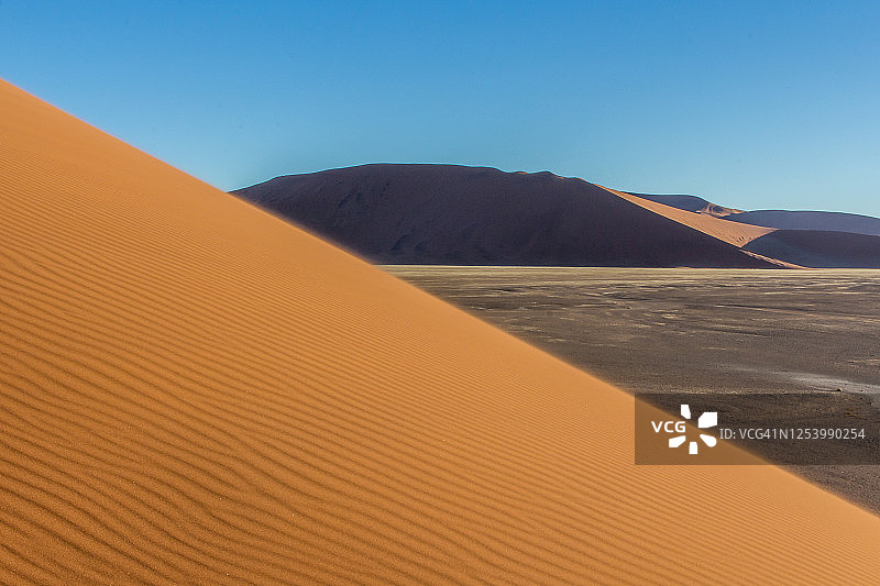 纳米比亚纳米布-诺克卢夫国家公园45号沙丘的日落景色图片素材