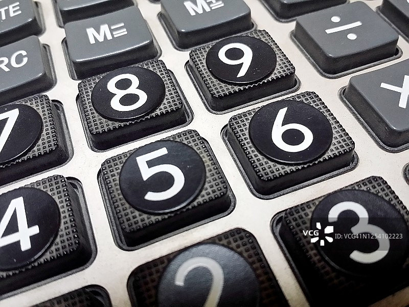 数字计算器按键特写图片素材