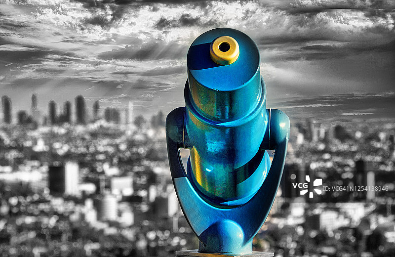 带有游客望远镜的洛杉矶图片素材