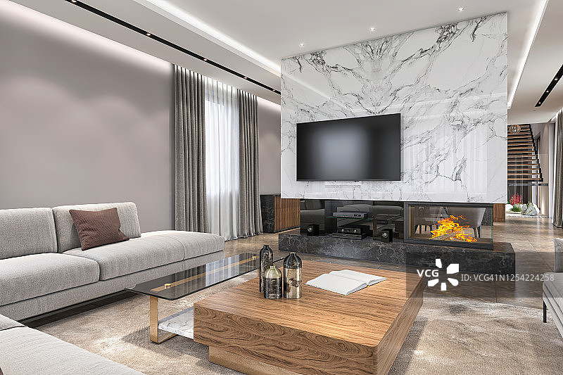 豪华客厅内饰图片素材