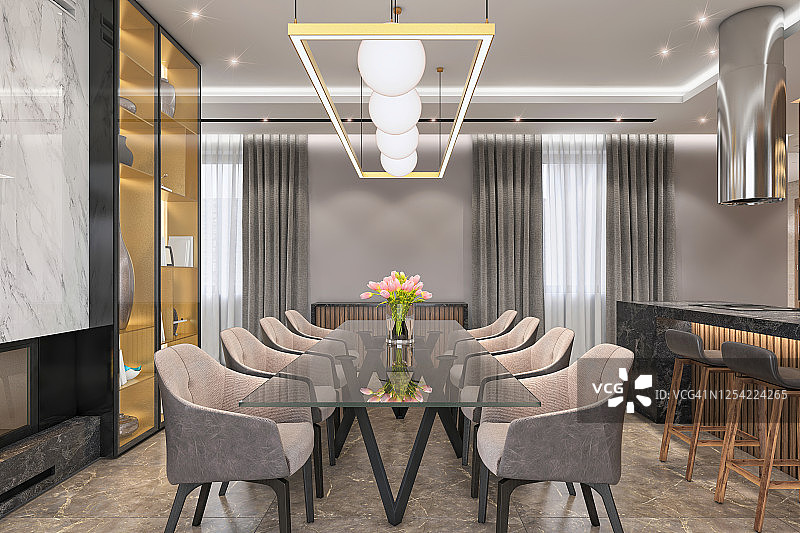 豪华别墅餐厅图片素材