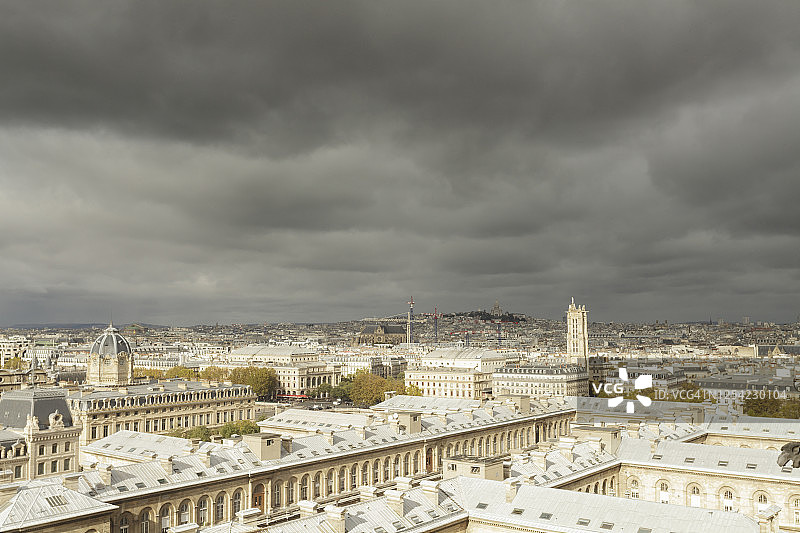巴黎市中心和西岱岛的景色图片素材
