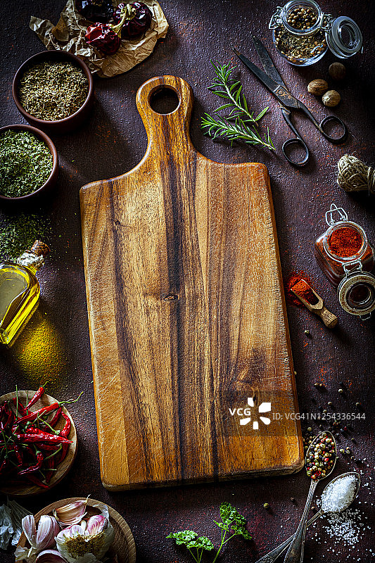 烹饪和调味配料边框，留白图片素材