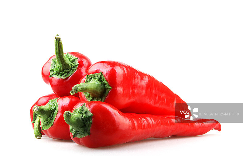 白色背景上的红辣椒图片素材