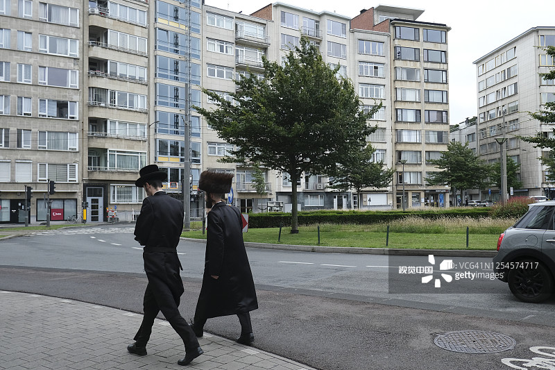 比利时安特卫普的极端正统犹太社区图片素材